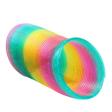 Vinciph 4.2 Inch Giant Sequin Color Rainbow Coil Spring Toy,Classic Magic Spring Decompression Toys,Stair Toys For Children