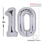 40 Inch Number 10 Balloon Silver Jumbo Giant Big Large Number 10 Foil Mylar Silver Balloons 10Th Birthday Party Anniversary Deco