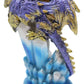 Ebros 6.25' Tall Purple And Gold Cosmic Galaxy Dragon On Blue Crystal Stalactite Rock Statue With Led Night Light Feature As Dungeons And Dragons Fantasy Decor Accent Figurine