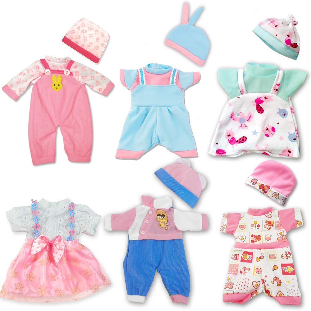 Artst Doll Clothes,12 Inch Baby Doll Clothes 6 Sets Include 5 Caps Fit For 10 Inch /11 Inch/ 12 Inch Baby