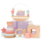 Pillowhale 4-In-1 Wooden Toddler Toys For 1 Year Old, Wooden Stacking Rings Tower, Shape Sorter Box, Bead Maze, Wood Baby Push Car, Wooden Stacking Toys For Boys Girls 12M+