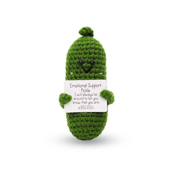 Nqeuepn Handmade Emotional Support Pickled Cucumber Gift, Positive Cucumber, 4.13 Inch Cute Crochet Pickle Doll Funny Pickle Toy Knitted Positive Potato For Friends Valentine'S Day Encouragement Gift