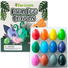 TinyGeeks 12 Color Egg Crayons - Palm Grasp Non-Toxic and Washable for Toddlers (3-6) & Kids (4-8) - Easy-to-Hold, Perfect for T