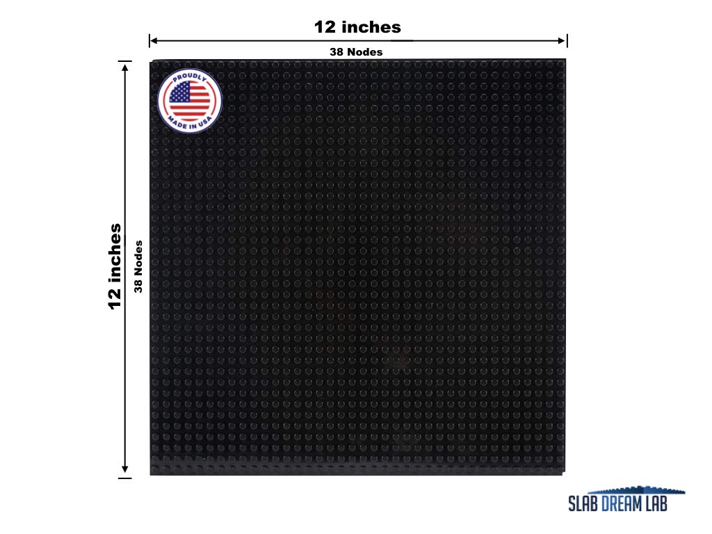 Slabdreamlab 12'X12' Slab Lite Baseplate For All Major Building Bricks And Blocks (Black, Single)