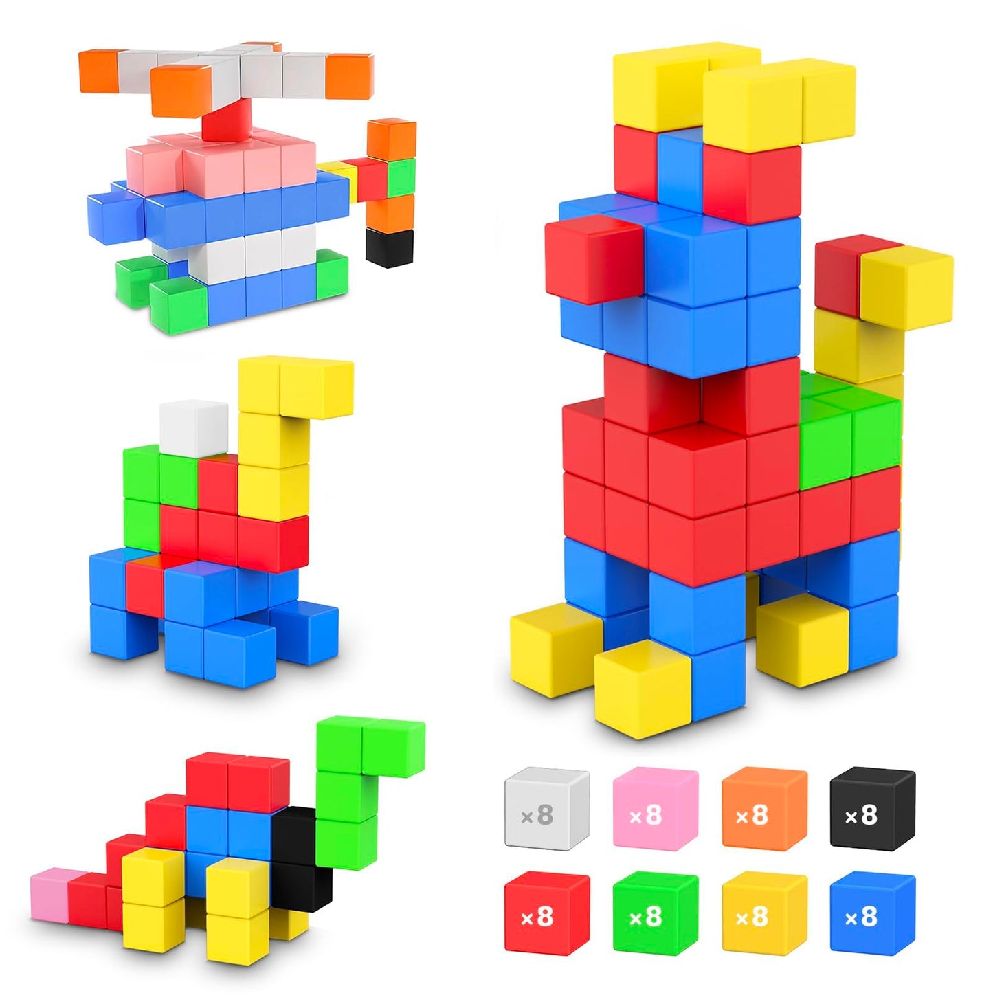 Romds 64 Pcs Magnetic Blocks Toddler Toys Sensory Toys Magnetic Building Blocks Toys For Toddlers 3 4 5 6 7 8+ Years Old Boys Girls
