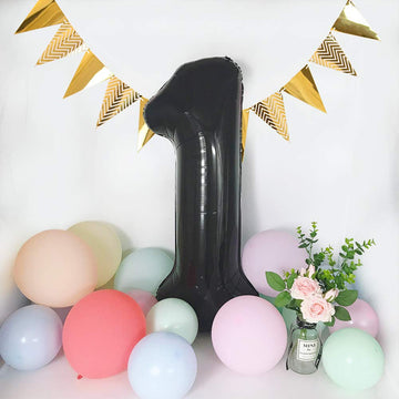 Toniful 40 Inch Black Large Numbers Balloons0-9,Number 7 Digital 7 Helium Balloons,Foil Mylar Big Number Balloons For Birthday P