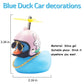 Wonuu Rubber Duck Toy Car Decoration - Blue Duck Car Dashboard Decoration With Cool Glasses And Propeller Helmet