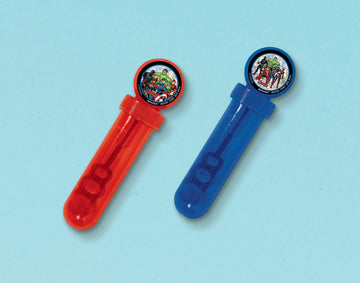 Marvel Avengers Powers Unite Bubble Tubes (Pack of 4) - 1 oz. Vibrant Red & Blue Plastic Tubes - Perfect Party Favors for Kids