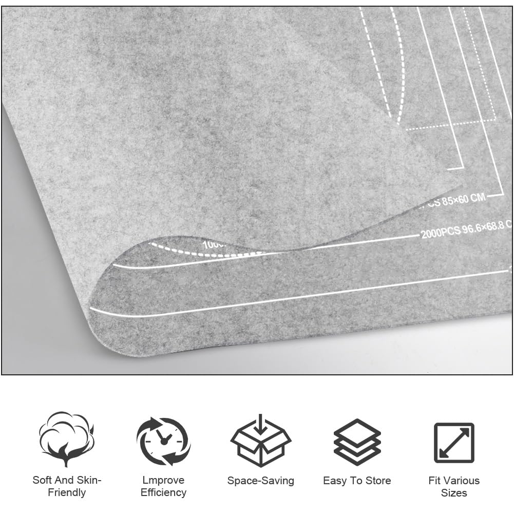 Ainiv Jigsaw Puzzle Mat Roll Up 3000 Pieces  55 x 39 Portable Felt Puzzles Board with 6 Sorting Trays & Travel Storage Bag  Jigsaw Saver Pad Keeper for mature-themeds Teens  Gray