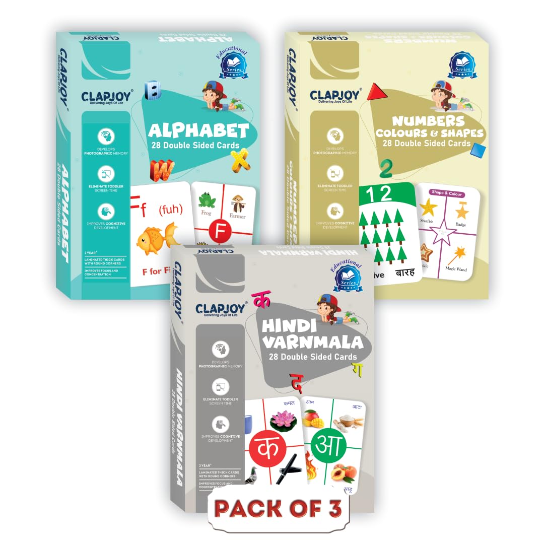 Clapjoy Double Sided Flash Cards For Kids Educational Learning Material| Early Learning Cards For Kids | Return Gift For Kids Ag