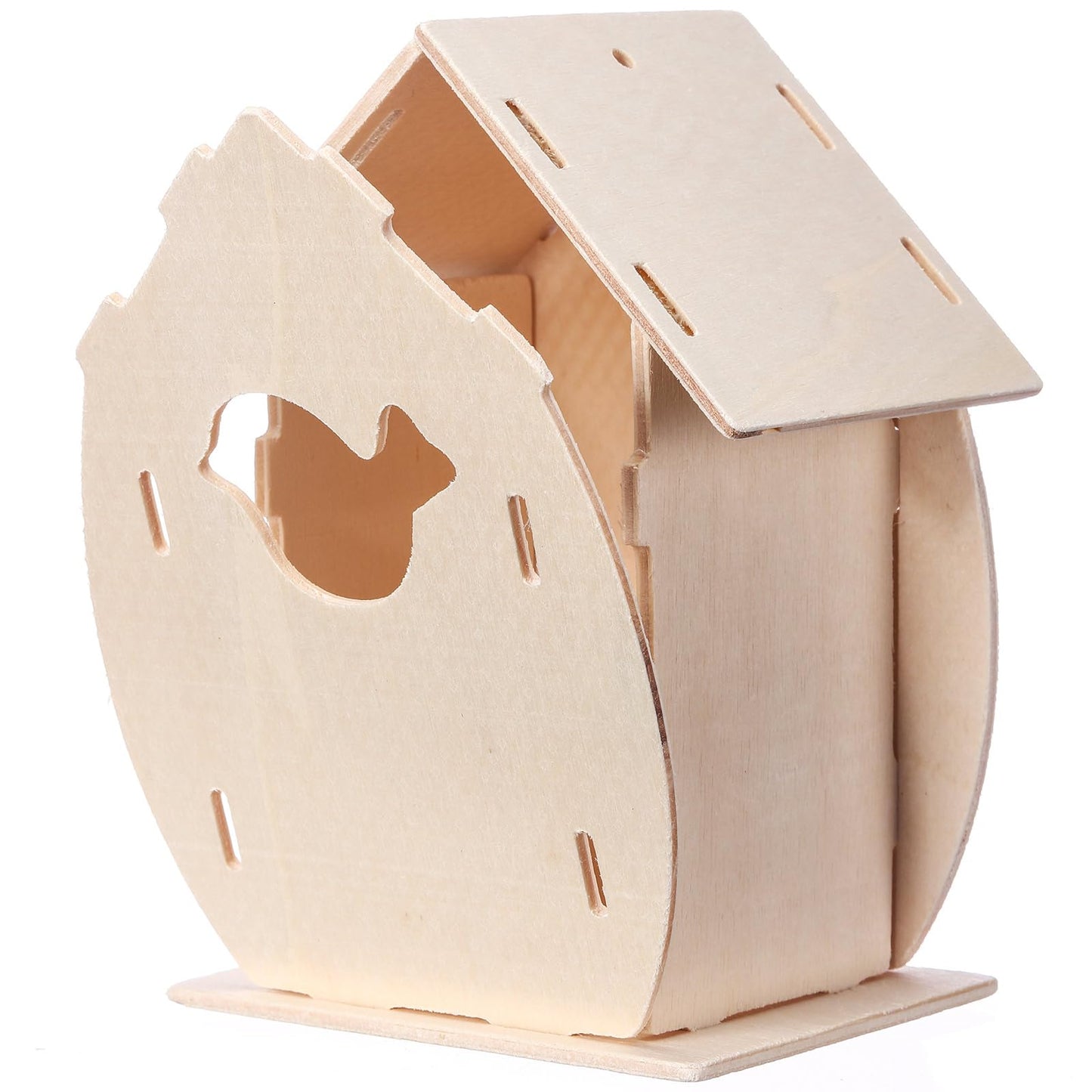 Outus 12 Pcs DIY Wooden Birdhouse Kit,4 Shapes Unfinished Bird House Painting Crafts for Kids with Watercolor Pen and Butterfly