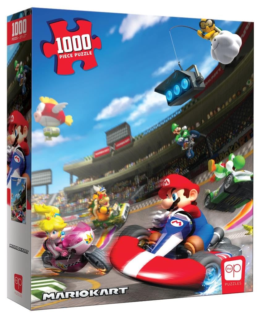 Mario Kart 1,000 Piece Jigsaw Puzzle | Collectible Puzzle Featuring Mario, Princess Peach, Bowser, Yoshi, and Luigi from The Pop