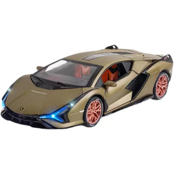 SASBSC Toy Cars Lambo Sian Metal FKP3 Model Car with Light and Sound Pull Back Car Toys for 3+ Year Old Boys (Green-1 24)