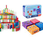 Woodlebee Kids Building Block Set With Face Changing Emoji Cubes, Diy Wooden Toys, Stickers And Glue For Creative Construction