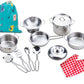 Yellora Play Pots And Pans Sets For Kids, Stainless Steel Cookware Toys Gift Set For Christmas, Pretend Play Kitchen Accessories