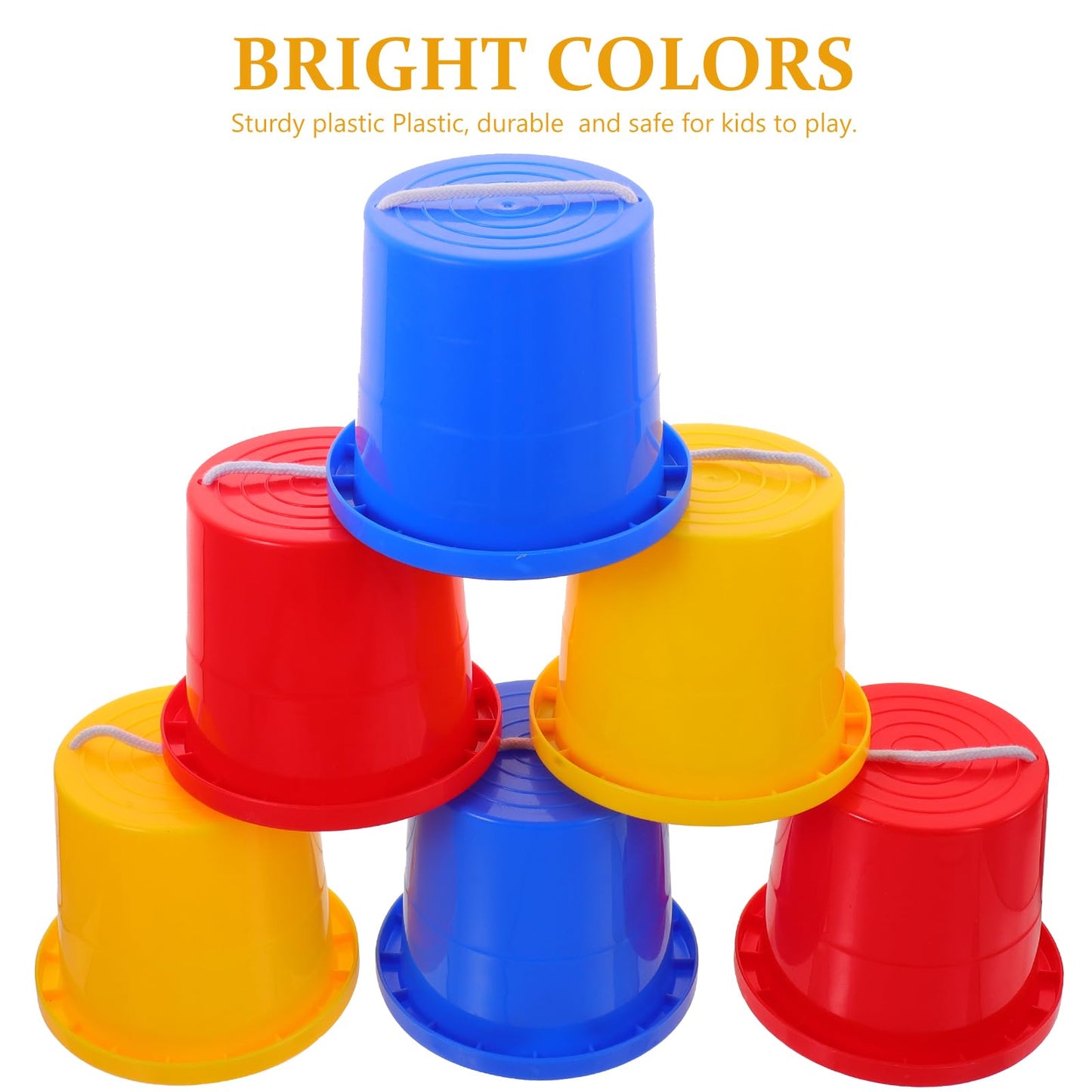 3 Pairs Bucket Stilts Plastic Walking Cups Children Kids Stepper Toy Walking Stilts Balance Buckets for Balance Training Outdoor