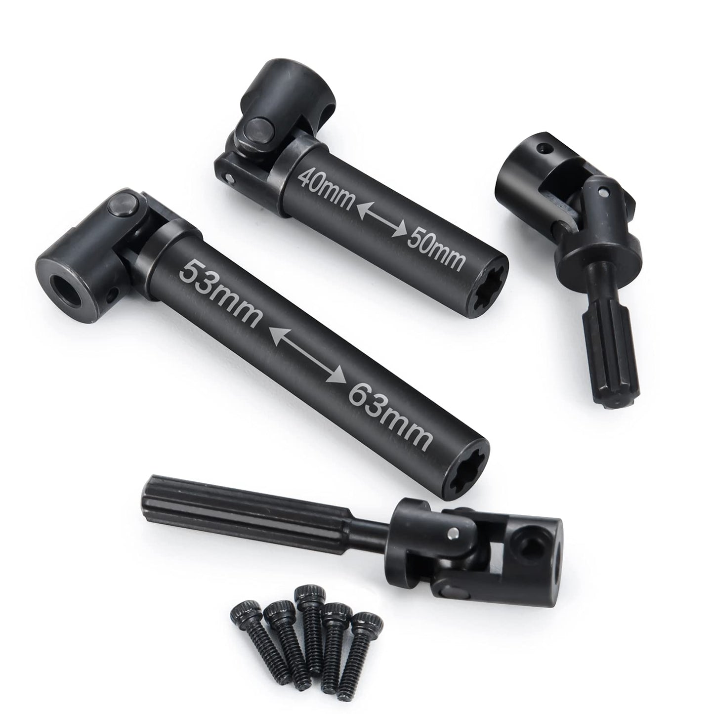 Que-T 1 Pair Metal Hard Steel Drive Shafts Driveshafts for 1: 24 Axial SCX24 AX100002 AX100001 RC Car