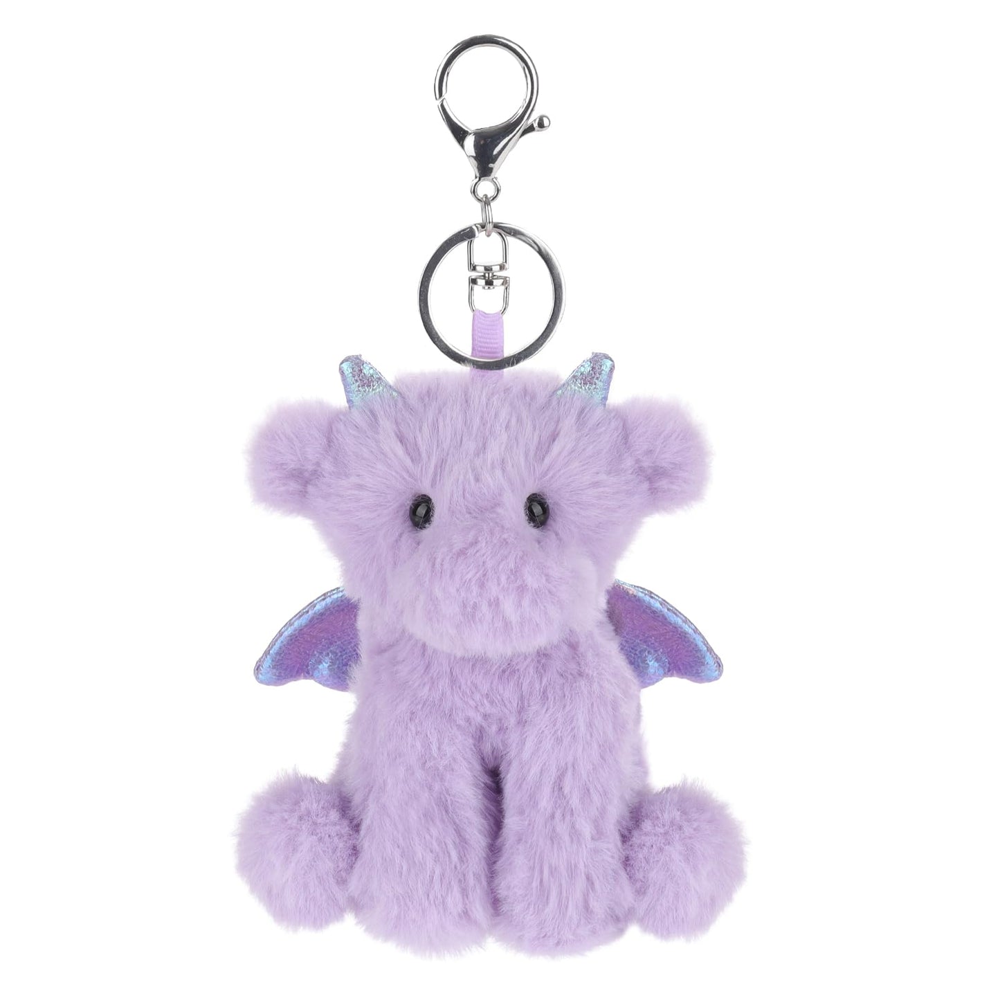 Apricot Lamb Plush Purple Dragon Dinosaur Keychain - Soft Stuffed Animal for Bags, 4.3 Inches