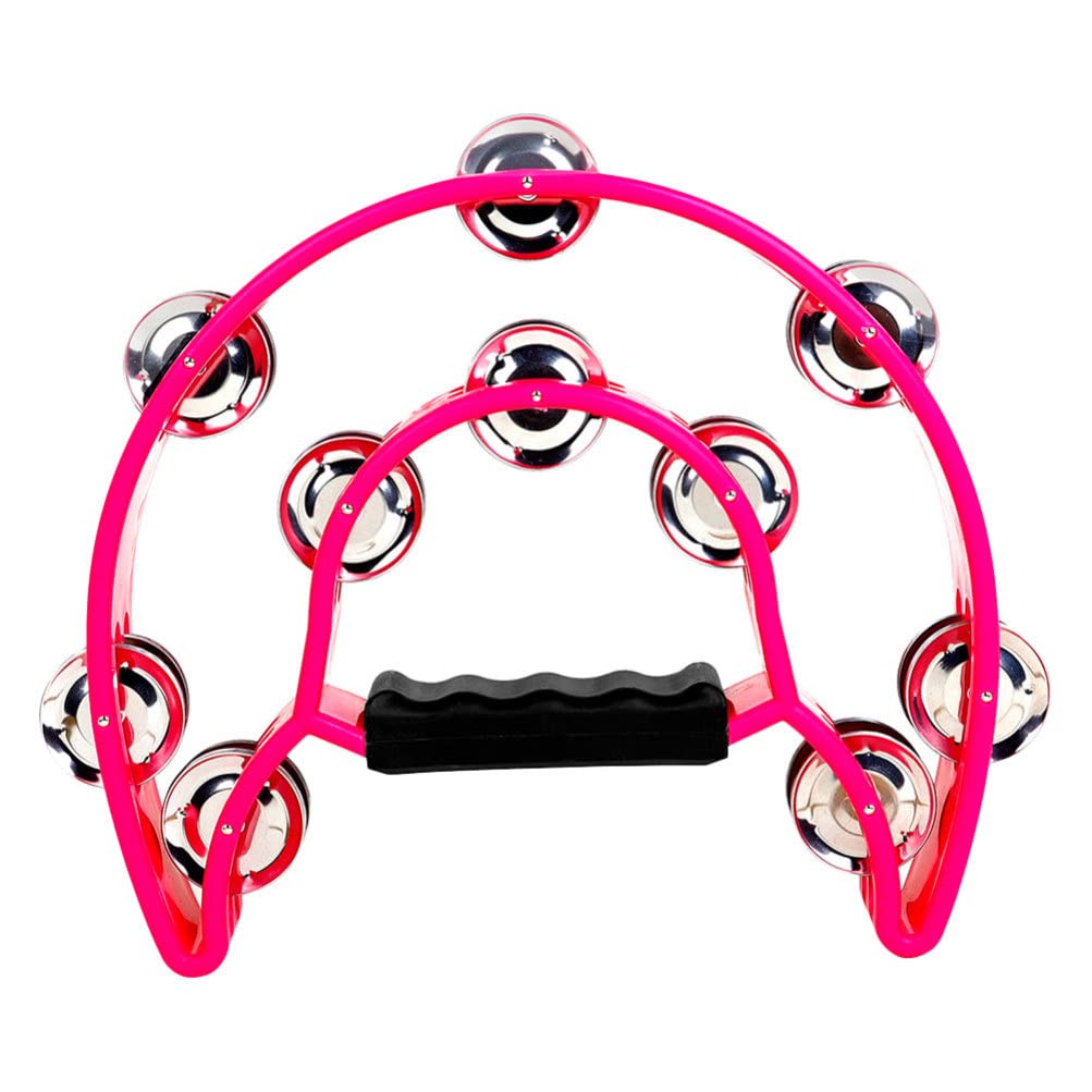 Excluzo Hand Held Tambourine Double Row Tambourine Metal Percussion Tambourine Toy