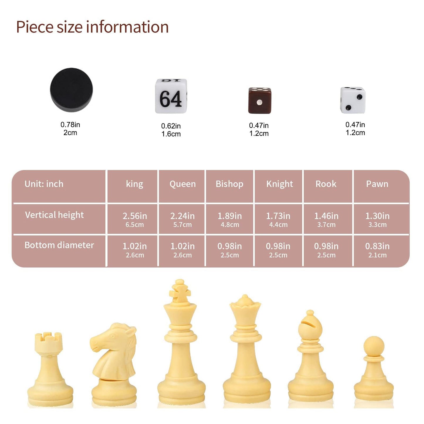 Magnetic Travel Chess Set,3 In 1 Chess Checkers Backgammon Set, Travel Magnet Chess Game With Folding Case Chess Board (Brown, 1