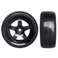 Hobbyfire Pre-Glued OD 2.56'' 12mm Hex Wheels Rims and Rubber Tires for Traxxas Tamiya HPI HSP Redcat RC 1/10 On Road Racing Car