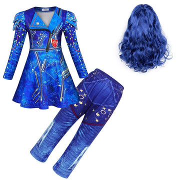 Sukyfecde Princess Dresses Halloween Costume for Girls Birthday Party Outfits Christmas Dress Up Cosplay Role Play Clothes Set w