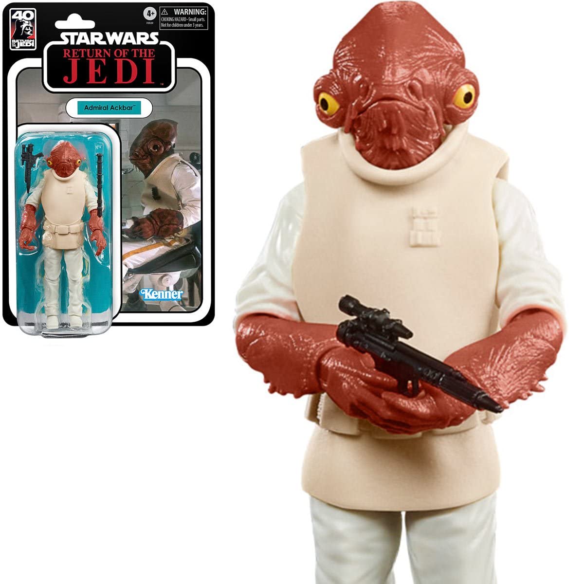 Star Wars The Black Series Admiral Ackbar, 40Th Anniversary Return Of The Jedi 6-Inch Collectible Action Figure, Ages 4 And Up (F5539)