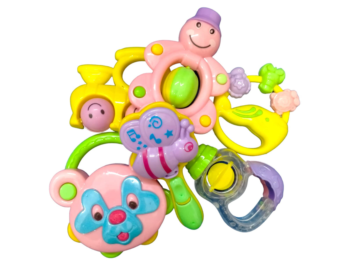 Caught Trendy Early Development Learning Musical 6Pcs Baby Rattles Toys Set, And Best Newborns Birthday Gifts For 0 1 2 3 4 5 6 