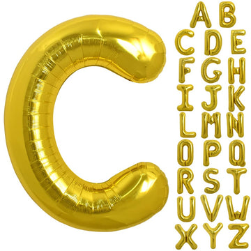 Toniful 40 Inch Large Gold Letter C Balloons Helium Balloons,Foil Mylar Big Balloons For Birthday Party Anniversary Supplies Dec