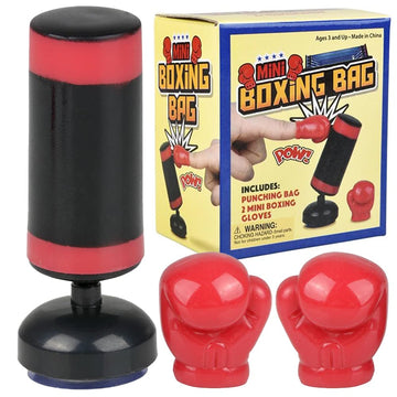 Artcreativity Mini Boxing Bag Set For Kids, 3-Piece Set With 1 Mini Punching Bag And 2 Gloves, Cool Desk Toys For Adults, Boxing