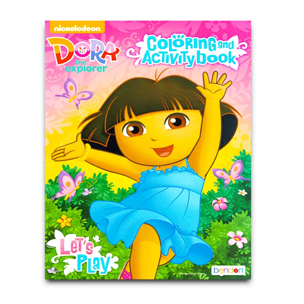 Dora the Explorer Coloring Book Super Set - 3 Coloring Books Bundle with Play Pack, Ideal for Kids, Color: Dora Coloring Book
