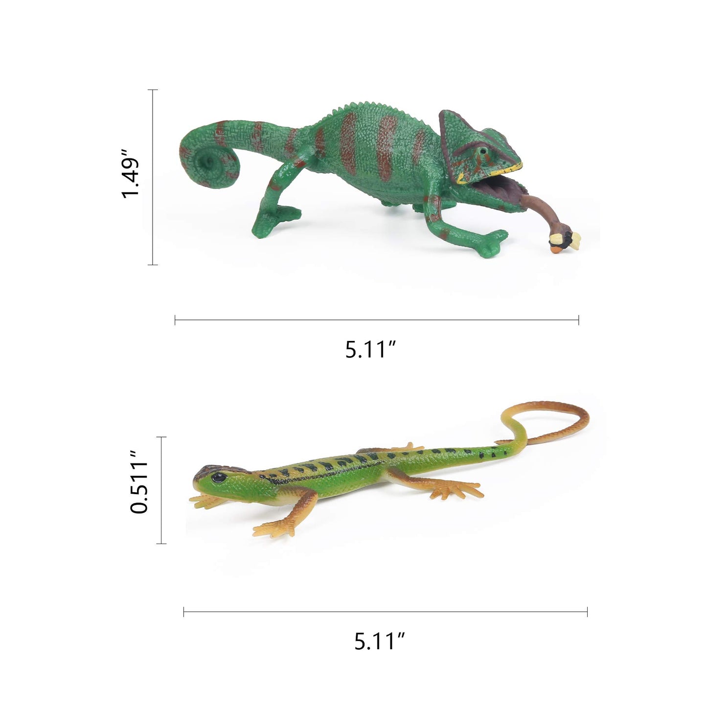 Uandme 8Pcs Lizard Animal Figurines Realistic Reptile Animal Figures Chameleon Prank Props Scary Toy Playset Wilde Life Creature