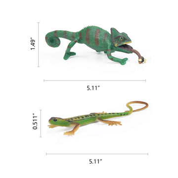 Uandme 8Pcs Lizard Animal Figurines Realistic Reptile Animal Figures Chameleon Prank Props Scary Toy Playset Wilde Life Creature