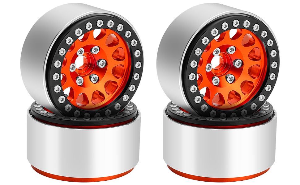 1.9 Beadlock Wheels Rim - 10Mm Aluminum Deep Dish Negative Offset Rc Crawler Wheel Hub For 1/10 Scale Rc Crawler Traxxas Trx4 Ax
