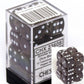 Chessex Dice d6 Sets: Smoke with White Translucent - 16mm Six Sided Die (12) Block of Dice