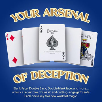 Hat Trick Magic Bicycle Rider Back Gaff Playing Card Decks (Blank Face, Red Back)