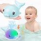Baby Bath Toys, 2025 Upgraded Magnetic Charging Toddler Bath Toys for Kids Ages 1-3, Light Up Dolphin Bath Toy Sprinkler, Birthd