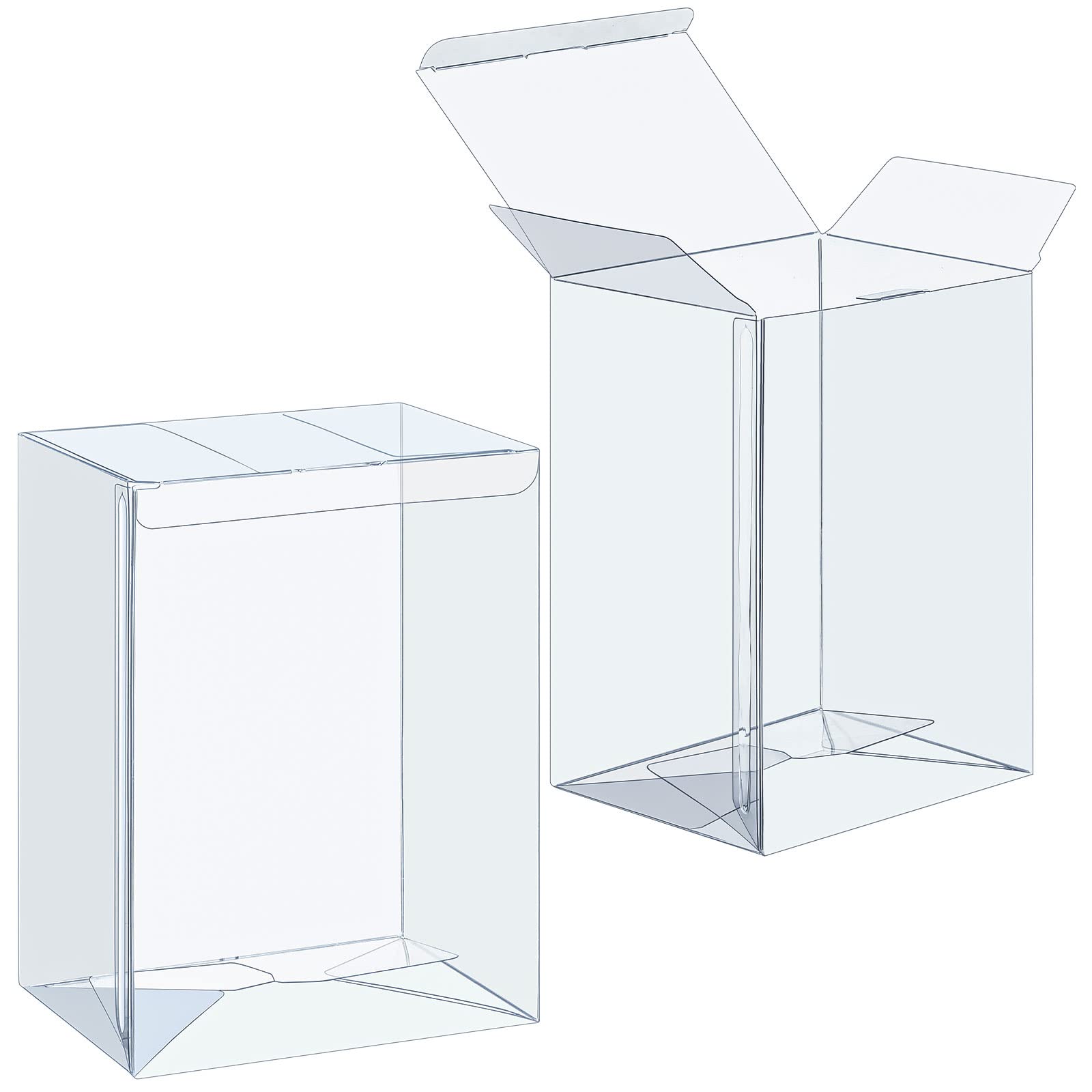 Jetec 30 Pcs Clear Plastic Toy Protector Case 4 Inch Toy Display Case Vinyl Collectible Figure Display Case Toy Clear Soft Protector Box For Toy Protection