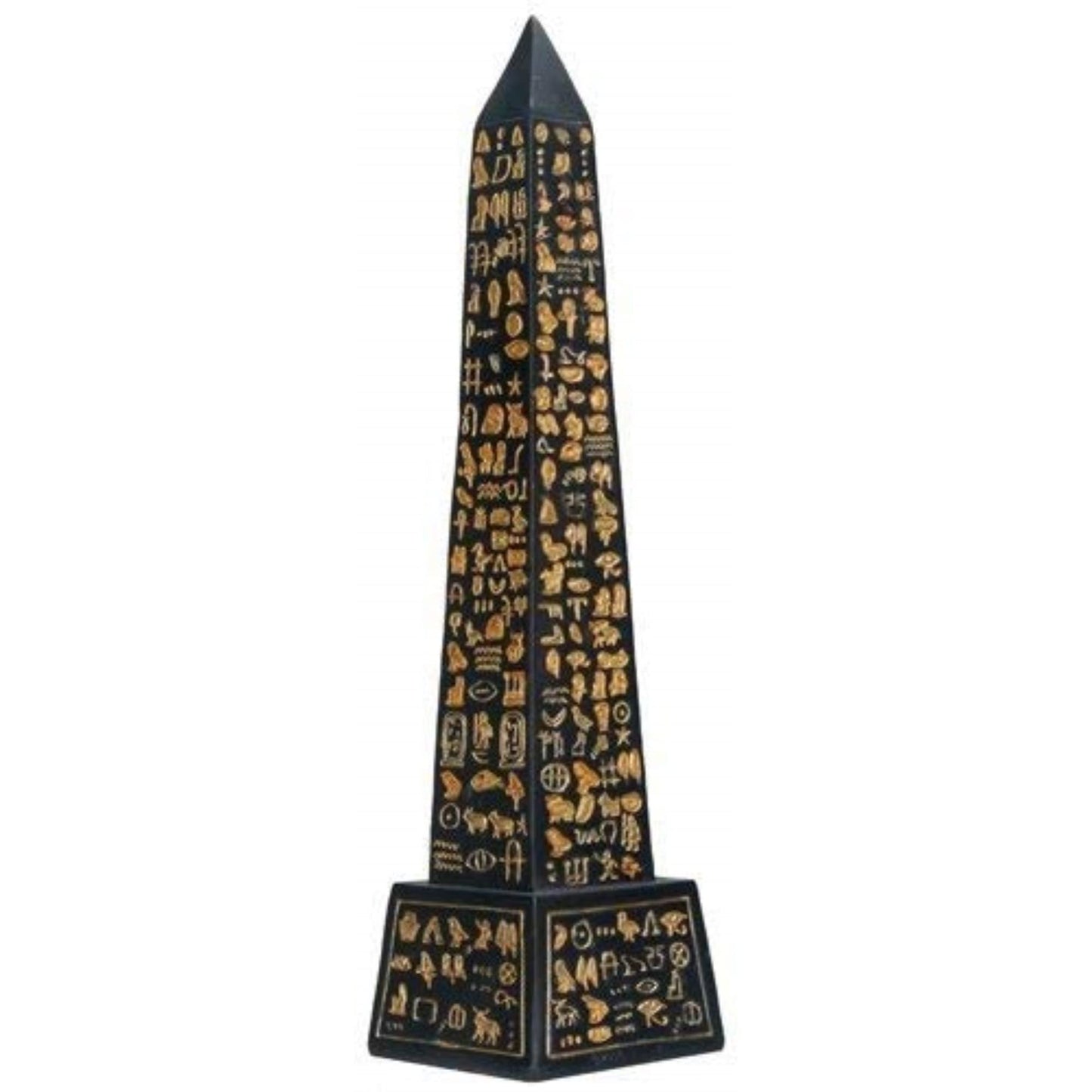 Summit Collection Black Egyptian Obelisk With Gold Hieroglyphs Collectible Figurine