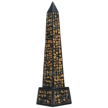 Summit Collection Black Egyptian Obelisk With Gold Hieroglyphs Collectible Figurine