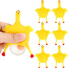 Civaner 6 Pieces 10 Cm Funny Rubber Chicken Keychain Novelty Laying Egg Chicken Stress Relief Toys For Venting Anger And Releasing Stress