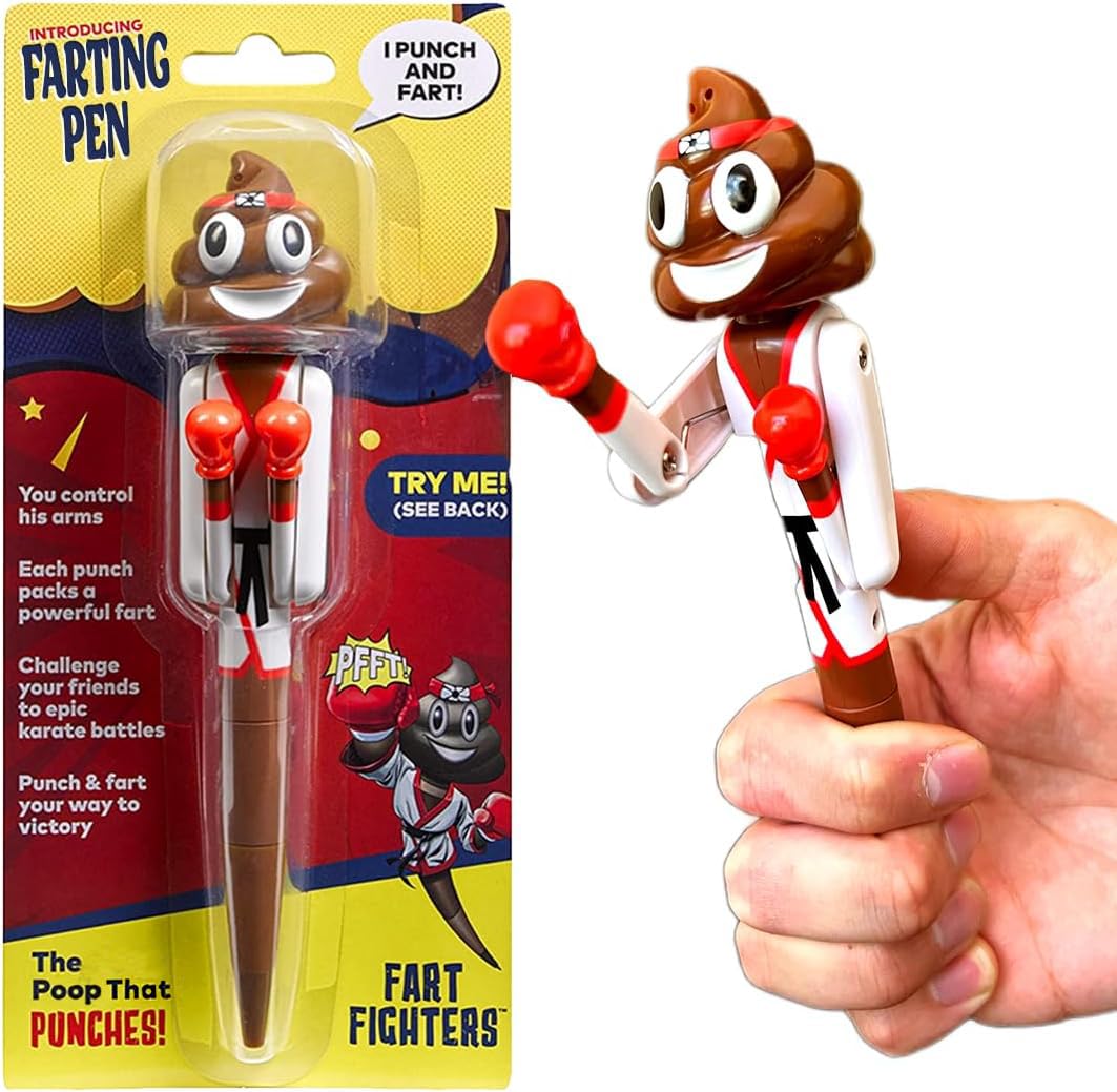 Farting Poop Karate Pen, Punching Arms, Silly Gifts, Halloween Toys For Kids, Halloween Games For Boys & Girls, Poop Pen For Cow