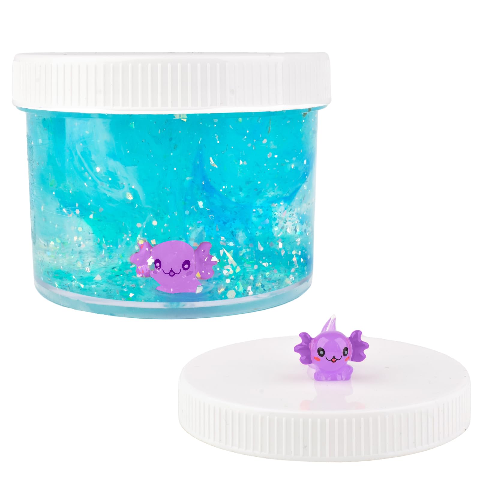 Axolotl Clear Slime, Non Sticky,Stress Relief,Scented And Stretchy Clay Sludge Toy,Birthday Gifts For Kids 4-12,Diy Slime Party