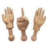Tiny Hands 4.5-Inch Novelty Toys | Tan Left and Right + Middle Finger Hand | Plastic Puppets with Holding Sticks | Funny Gag Gif