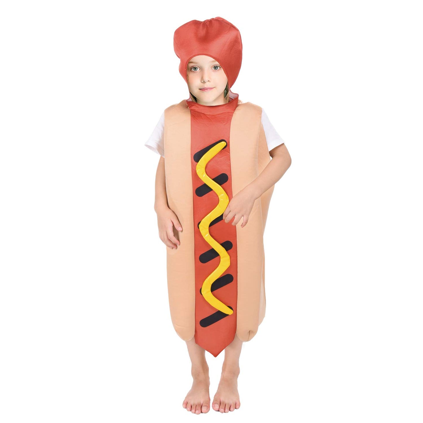 Suppromo Halloween Hot Dog Costume For Kids Toddler Boy Girls Cosplay Hotdog Food Costume For Childs Kids Halloween Dress Up Rol