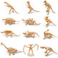 Haptime 12 Pcs Dinosaur Fossil Skeletons Toy Figures - Mini Dinosaur Figurines For Toddler Kids - Dino Bones Cake Topper Party Favors, Ideal Gift For 3 4 5 6 Boys Girls
