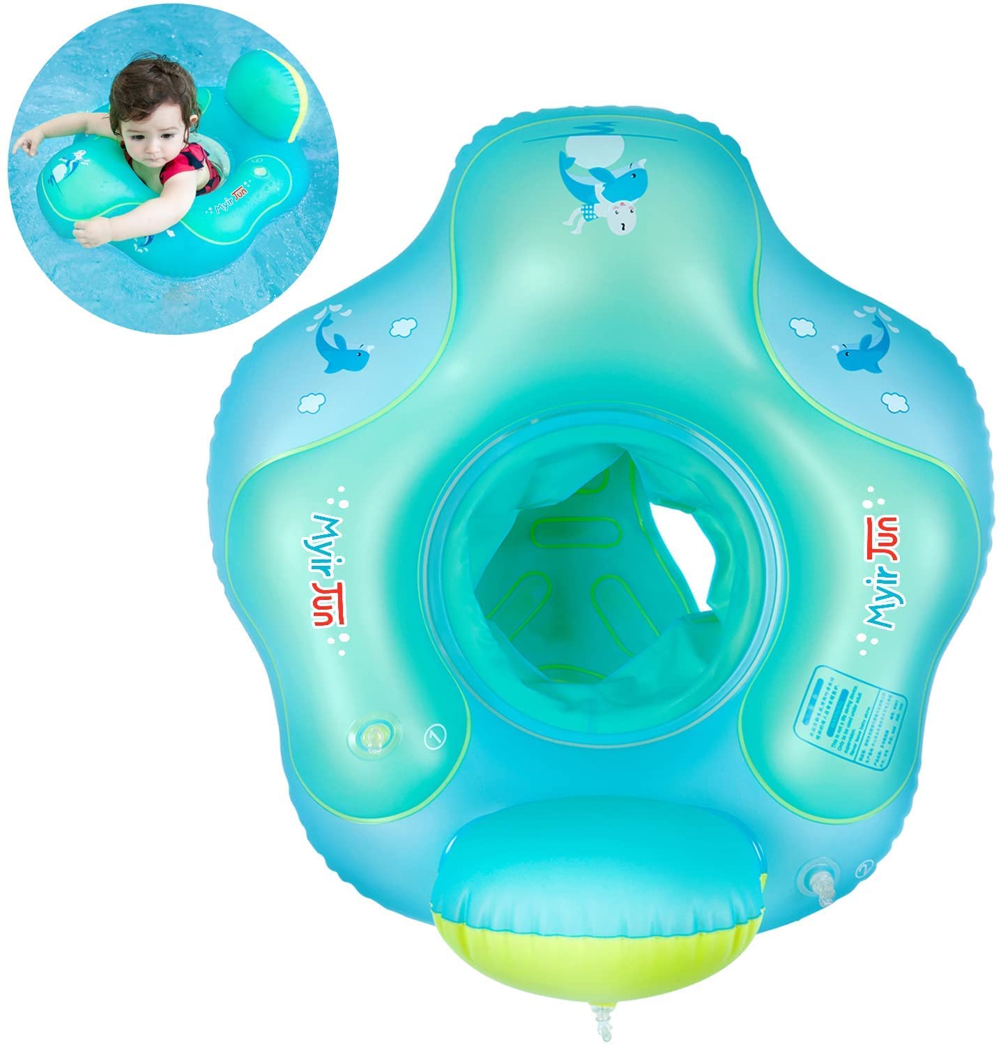 Myir JUN Baby Float, Inflatable Baby Pool Float Toddler Swimming Float Ring Children Waist Swim Baby Swimming Ring Kids Swim Tra