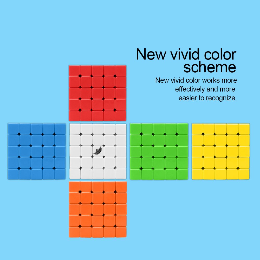 D-FantiX Cyclone Boys 5x5 Speed Cube Stickerless 5x5x5 Magic Cube 63.5mm Puzzle Toys for Kids mature-themed