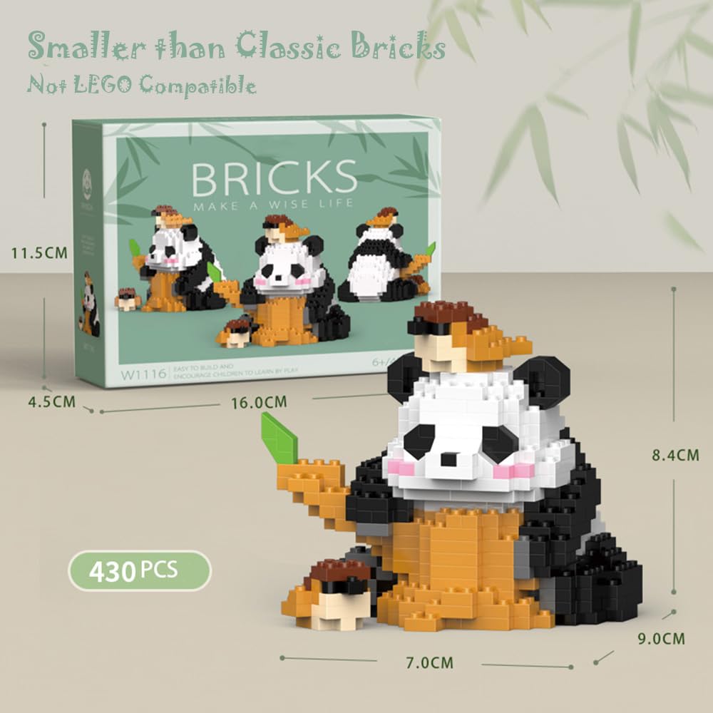 Zemiro Charge Mini Building Blocks 3D Building Toy Panda, Mini Blocks Building Sets, Ideal Gift For Birthdays, Christmas (6 Sets
