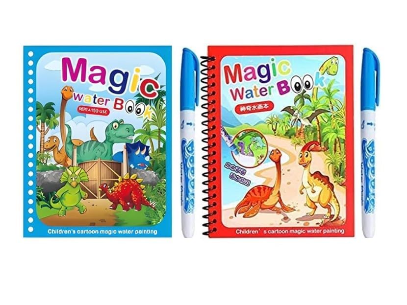 Magic Water Coloring Book for Kids with Reusable Magic Pen No Mess Water Doodle Drawing Board | Educational Learning Toy for Tod
